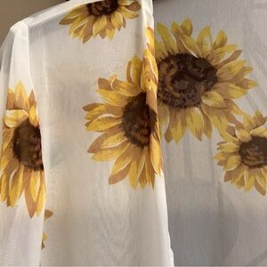 CARAMELA SUNFLOWER LONG CARDIGAN/COVER UP